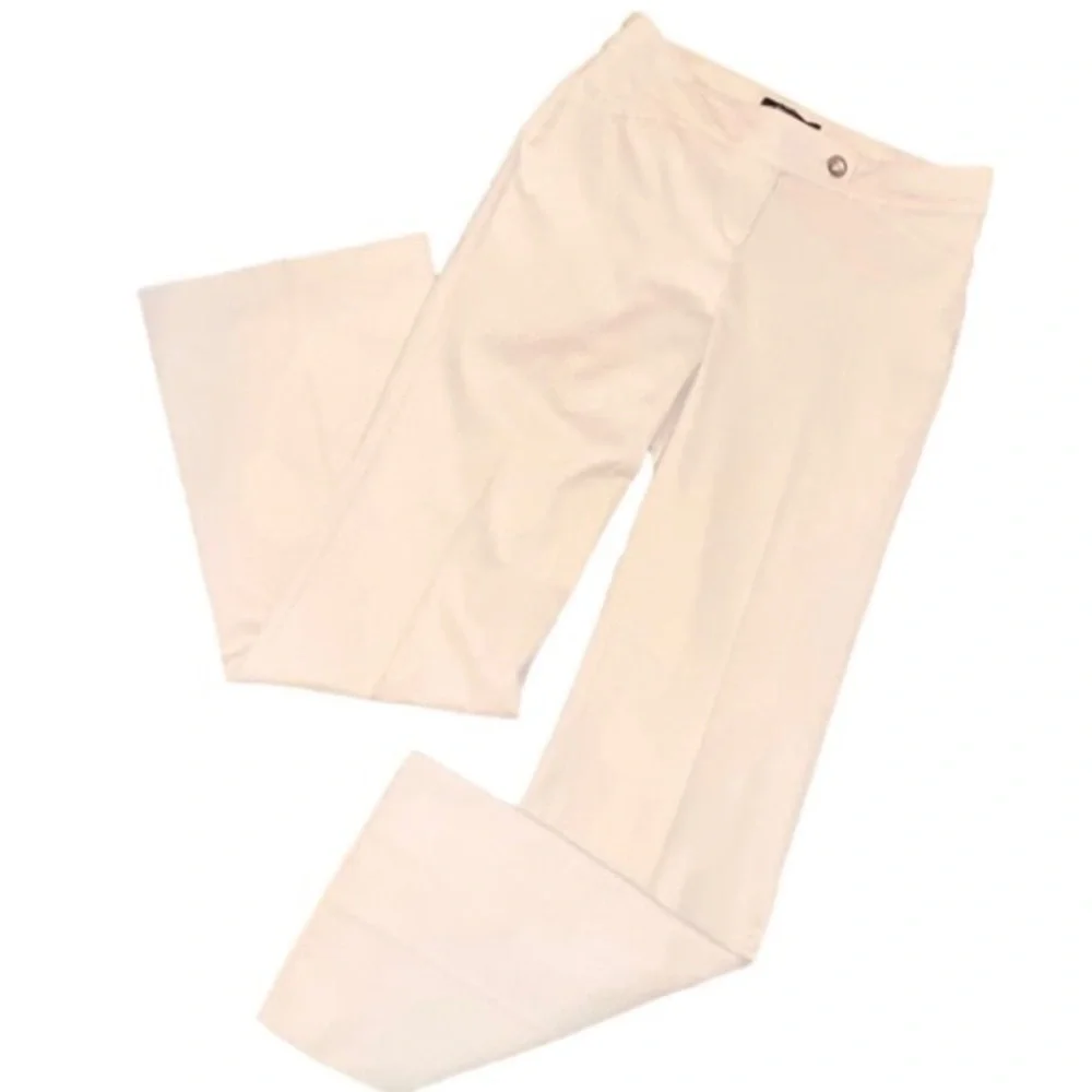 WHITE House Black Market Beige Legacy Pant Suit Ruffle Jacket - Picture 4 of 11